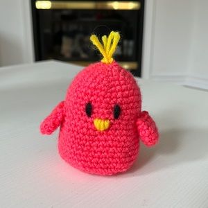 amigurumi crochet hot pink bird stuffed animal | handmade